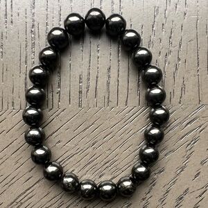 Jet stone bracelet 8mm SIZE 6.75’